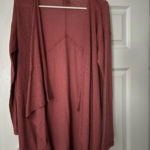 Bobeau Dusty Rose Open-Front Cardigan